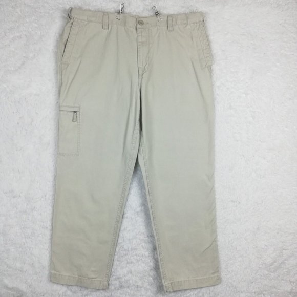 Dockers Mens Pants D3 Classic‎ Comfort Cargo Light Buff Zipper Pocket 40x30 - Picture 1 of 12